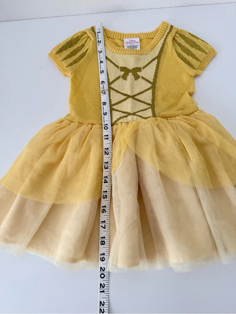Disney Princess Belle Yellow Sweater Dress Tulle Tutu Toddler Girls Size 3T